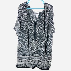 Catherine’s Pretty Print Women’s Plus sz 4x Blouse